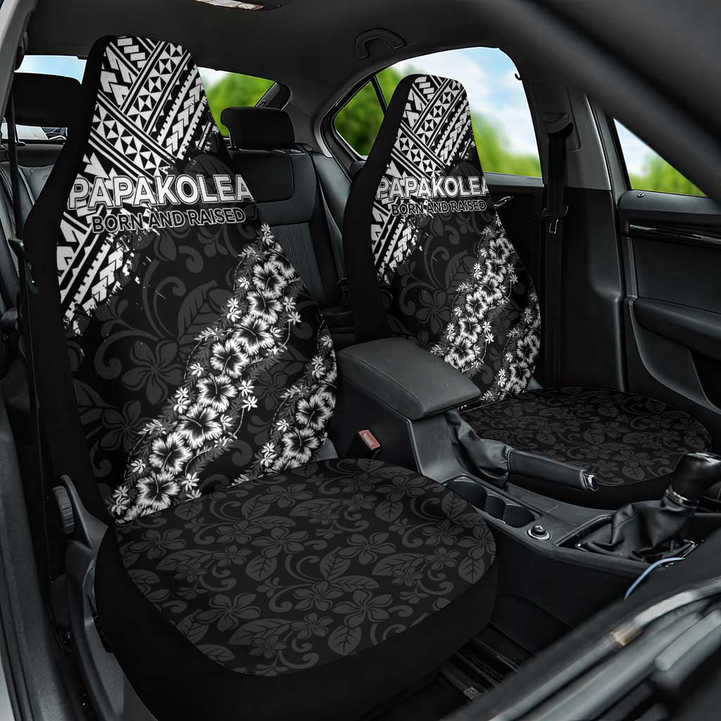Hawaii Papakolea Born And Raised Car Seat Cover Hawaiian Tribal Pattern LT05 One Size Black - Polynesian Pride