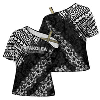 Hawaii Papakolea Born And Raised Cross Shoulder Shirt Hawaiian Tribal Pattern LT05 - Polynesian Pride