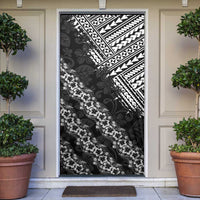 Hawaii Papakolea Born And Raised Door Cover Hawaiian Tribal Pattern LT05 Black - Polynesian Pride