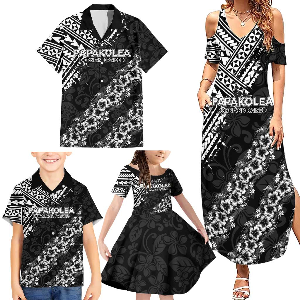 Hawaii Papakolea Born And Raised Family Matching Summer Maxi Dress and Hawaiian Shirt Hawaiian Tribal Pattern LT05 - Polynesian Pride