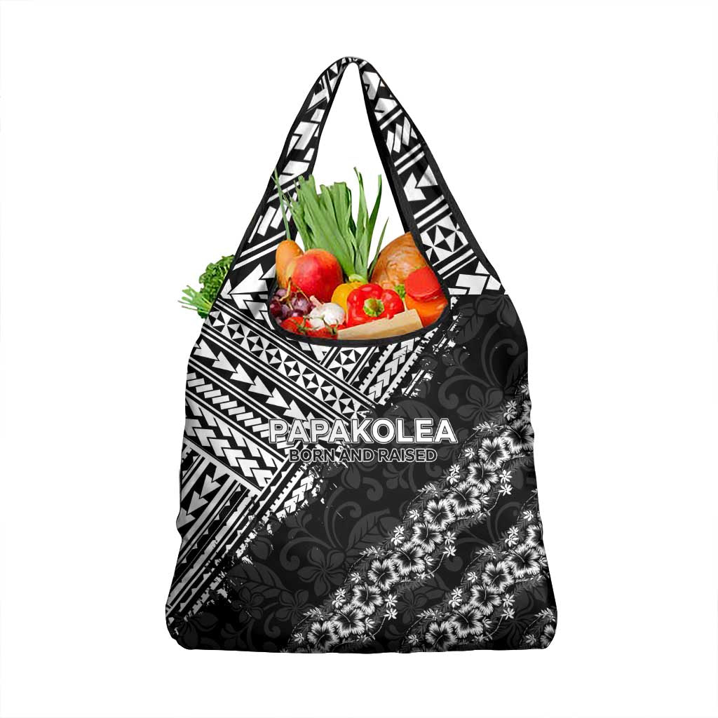 Hawaii Papakolea Born And Raised Grocery Bag Hawaiian Tribal Pattern