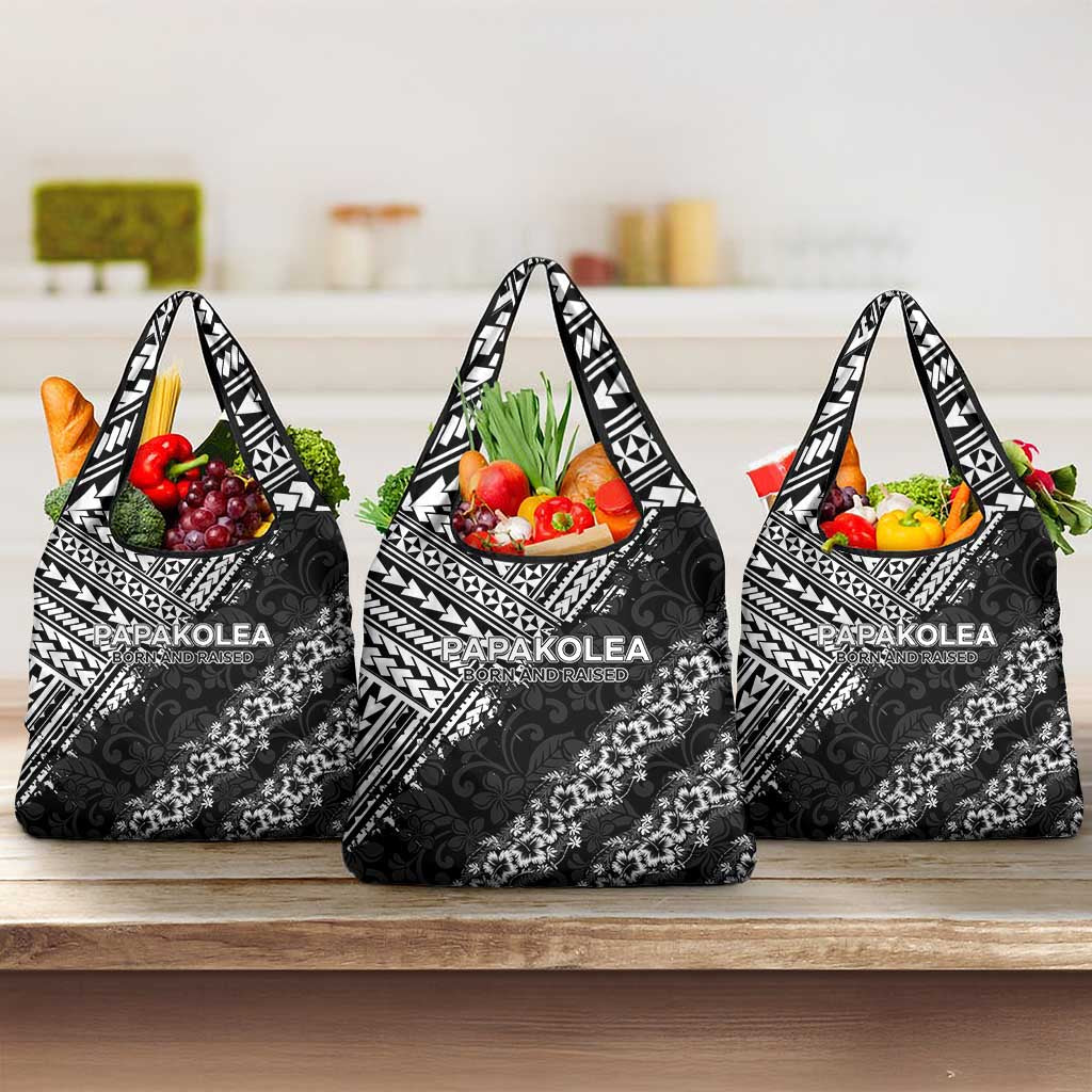 Hawaii Papakolea Born And Raised Grocery Bag Hawaiian Tribal Pattern