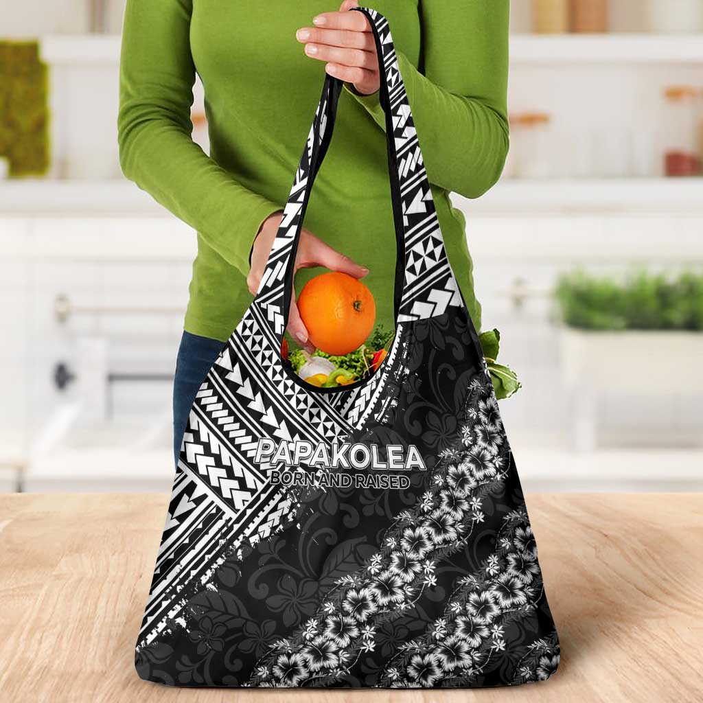 Hawaii Papakolea Born And Raised Grocery Bag Hawaiian Tribal Pattern