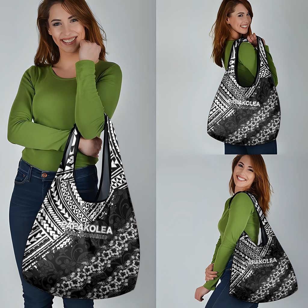 Hawaii Papakolea Born And Raised Grocery Bag Hawaiian Tribal Pattern