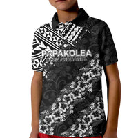 Hawaii Papakolea Born And Raised Kid Polo Shirt Hawaiian Tribal Pattern LT05 Kid Black - Polynesian Pride