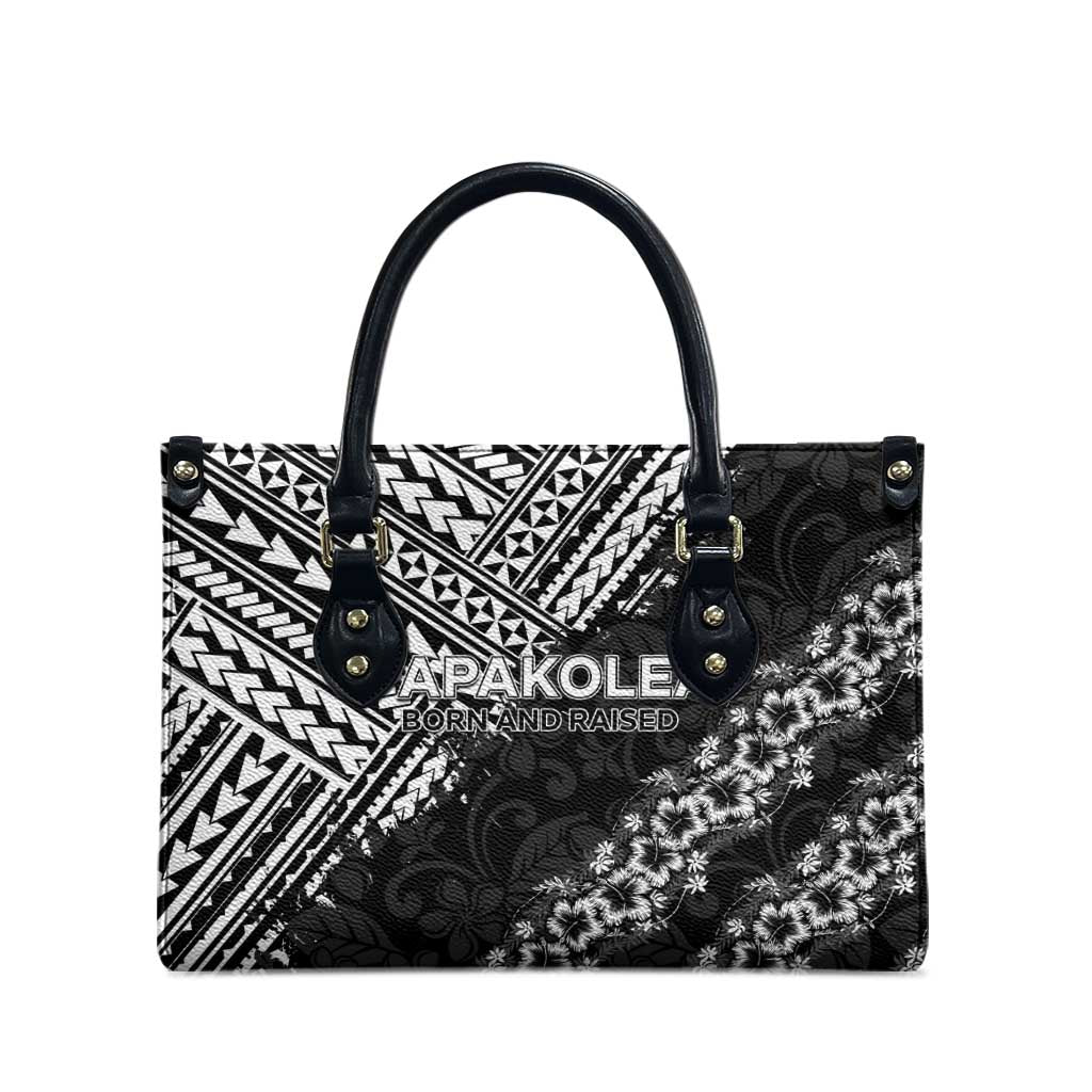 Hawaii Papakolea Born And Raised Leather Bag Hawaiian Tribal Pattern LT05 - Polynesian Pride