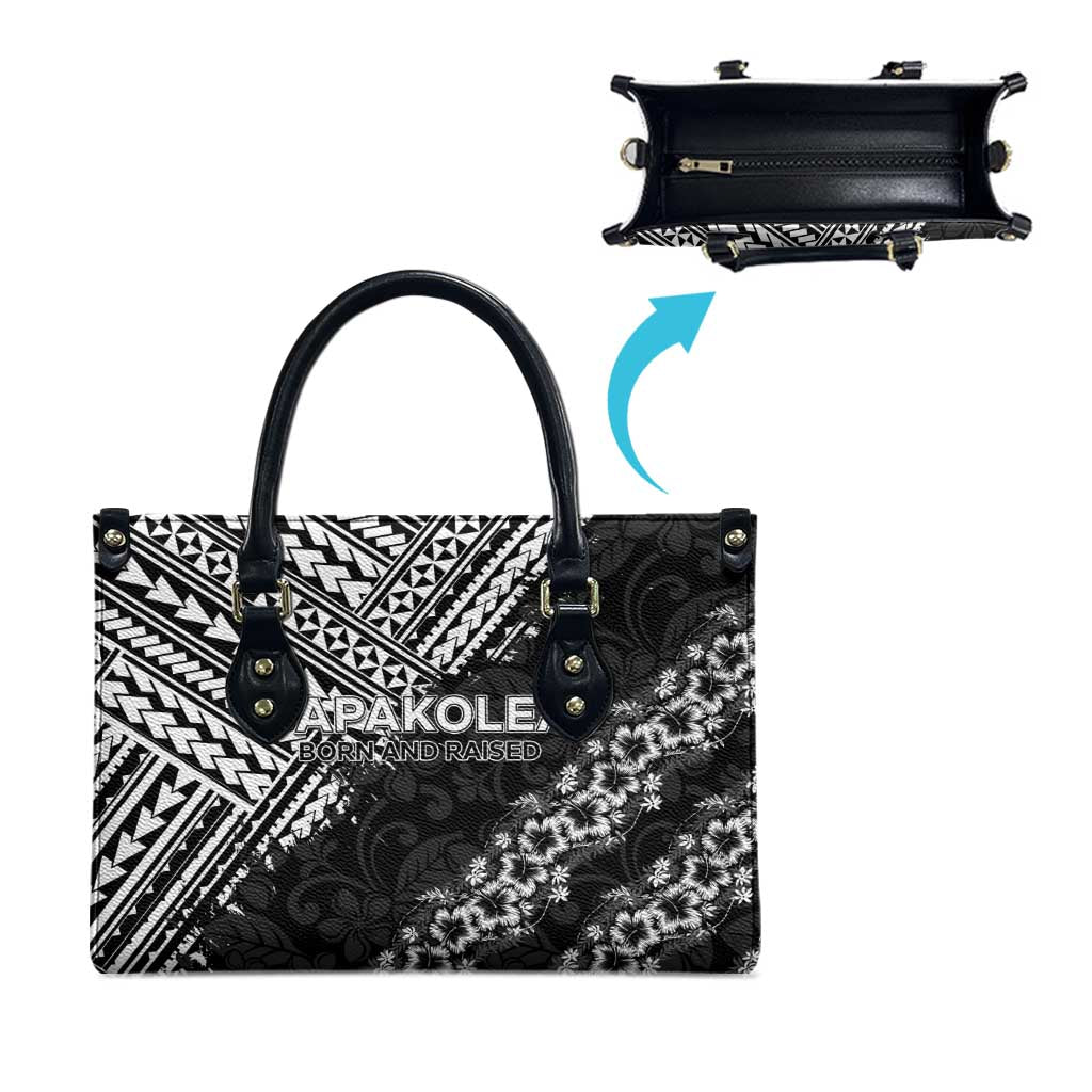 Hawaii Papakolea Born And Raised Leather Bag Hawaiian Tribal Pattern LT05 - Polynesian Pride