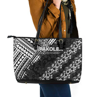 Hawaii Papakolea Born And Raised Leather Tote Bag Hawaiian Tribal Pattern LT05 - Polynesian Pride