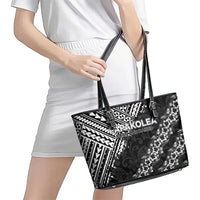 Hawaii Papakolea Born And Raised Leather Tote Bag Hawaiian Tribal Pattern LT05 - Polynesian Pride