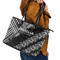 Hawaii Papakolea Born And Raised Leather Tote Bag Hawaiian Tribal Pattern LT05 - Polynesian Pride
