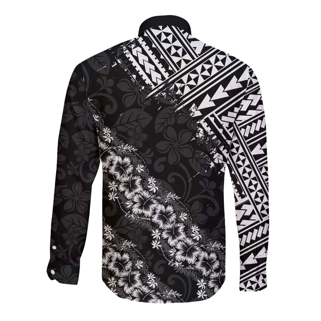 Hawaii Papakolea Born And Raised Long Sleeve Button Shirt Hawaiian Tribal Pattern LT05 - Polynesian Pride