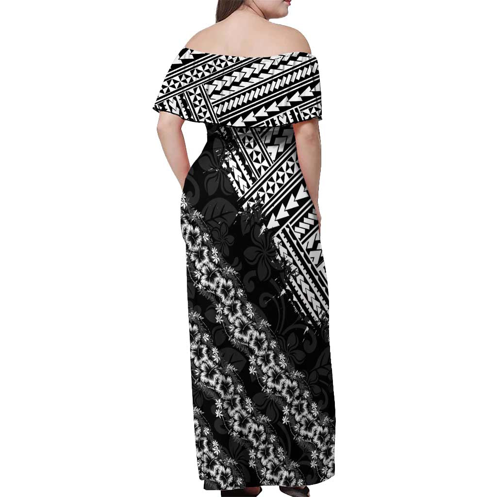 Hawaii Papakolea Born And Raised Off Shoulder Maxi Dress Hawaiian Tribal Pattern LT05 - Polynesian Pride