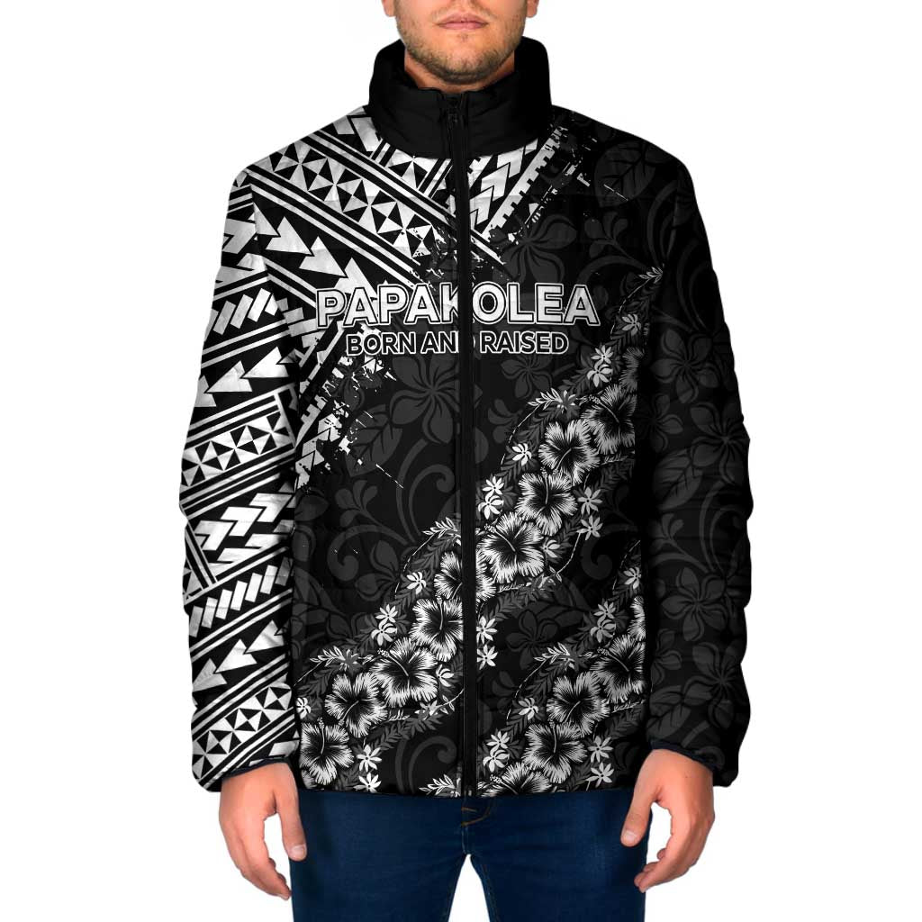 Hawaii Papakolea Born And Raised Padded Jacket Hawaiian Tribal Pattern