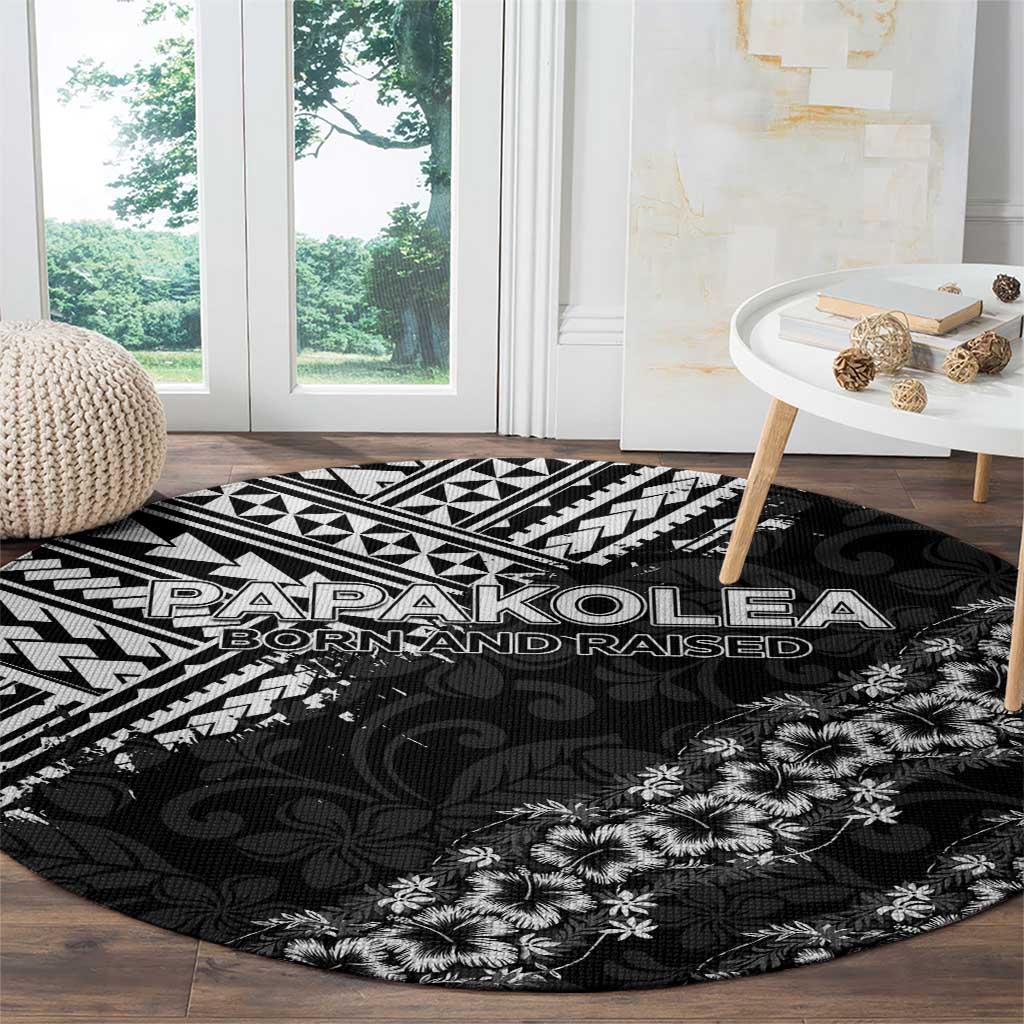Hawaii Papakolea Born And Raised Round Carpet Hawaiian Tribal Pattern LT05 - Polynesian Pride