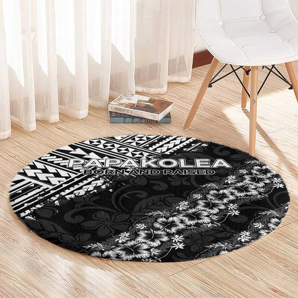 Hawaii Papakolea Born And Raised Round Carpet Hawaiian Tribal Pattern LT05 - Polynesian Pride