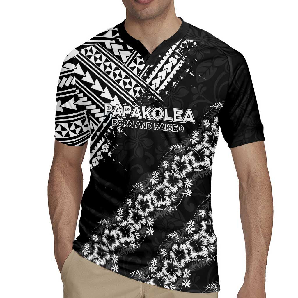 Hawaii Papakolea Born And Raised Rugby Jersey Hawaiian Tribal Pattern LT05 - Polynesian Pride