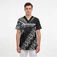 Hawaii Papakolea Born And Raised Scrub Top Hawaiian Tribal Pattern LT05 - Polynesian Pride