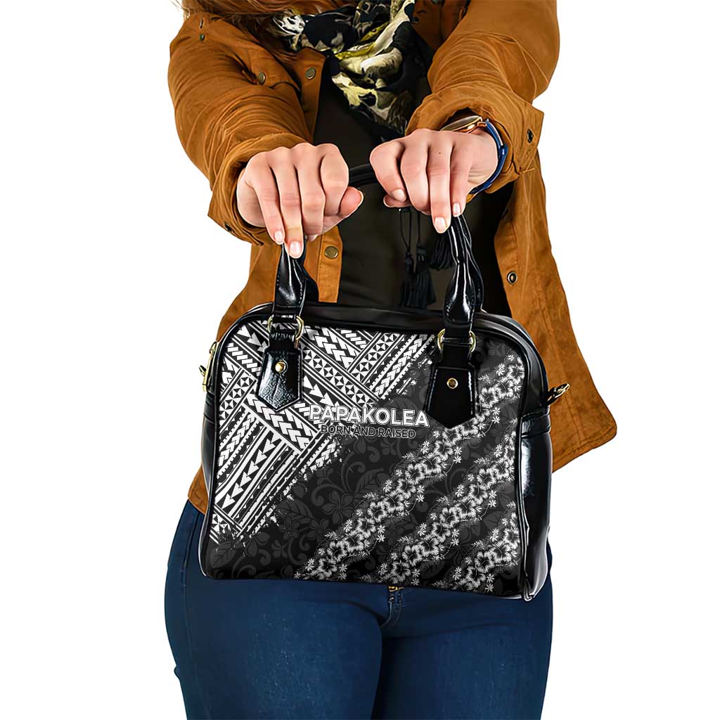 Hawaii Papakolea Born And Raised Shoulder Handbag Hawaiian Tribal Pattern LT05 One Size Black - Polynesian Pride