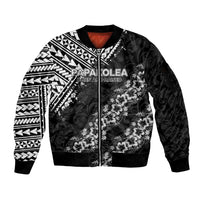 Hawaii Papakolea Born And Raised Sleeve Zip Bomber Jacket Hawaiian Tribal Pattern LT05 Unisex Black - Polynesian Pride
