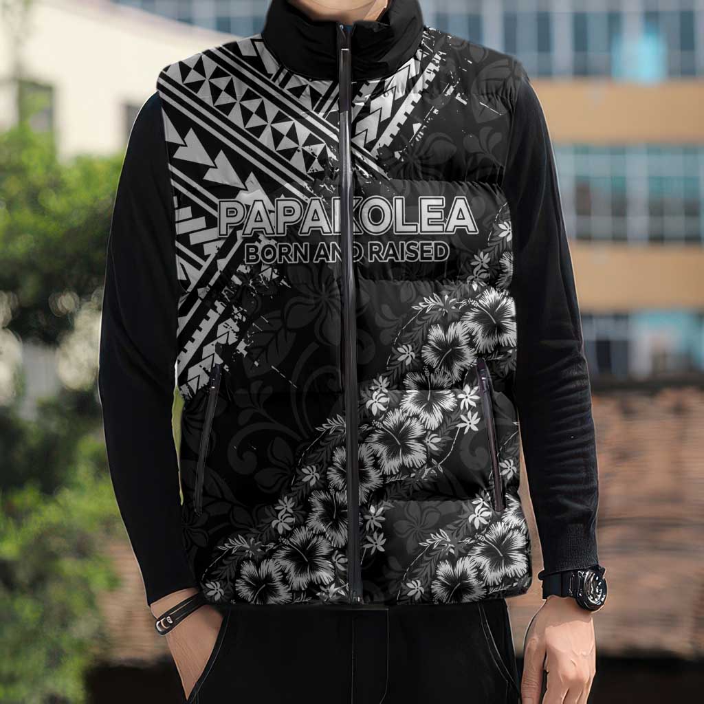 Hawaii Papakolea Born And Raised Sleeveless Puffer Jacket Hawaiian Tribal Pattern LT05 - Polynesian Pride