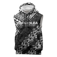 Hawaii Papakolea Born And Raised Sleeveless Zip Hoodie Hawaiian Tribal Pattern LT05 Black - Polynesian Pride