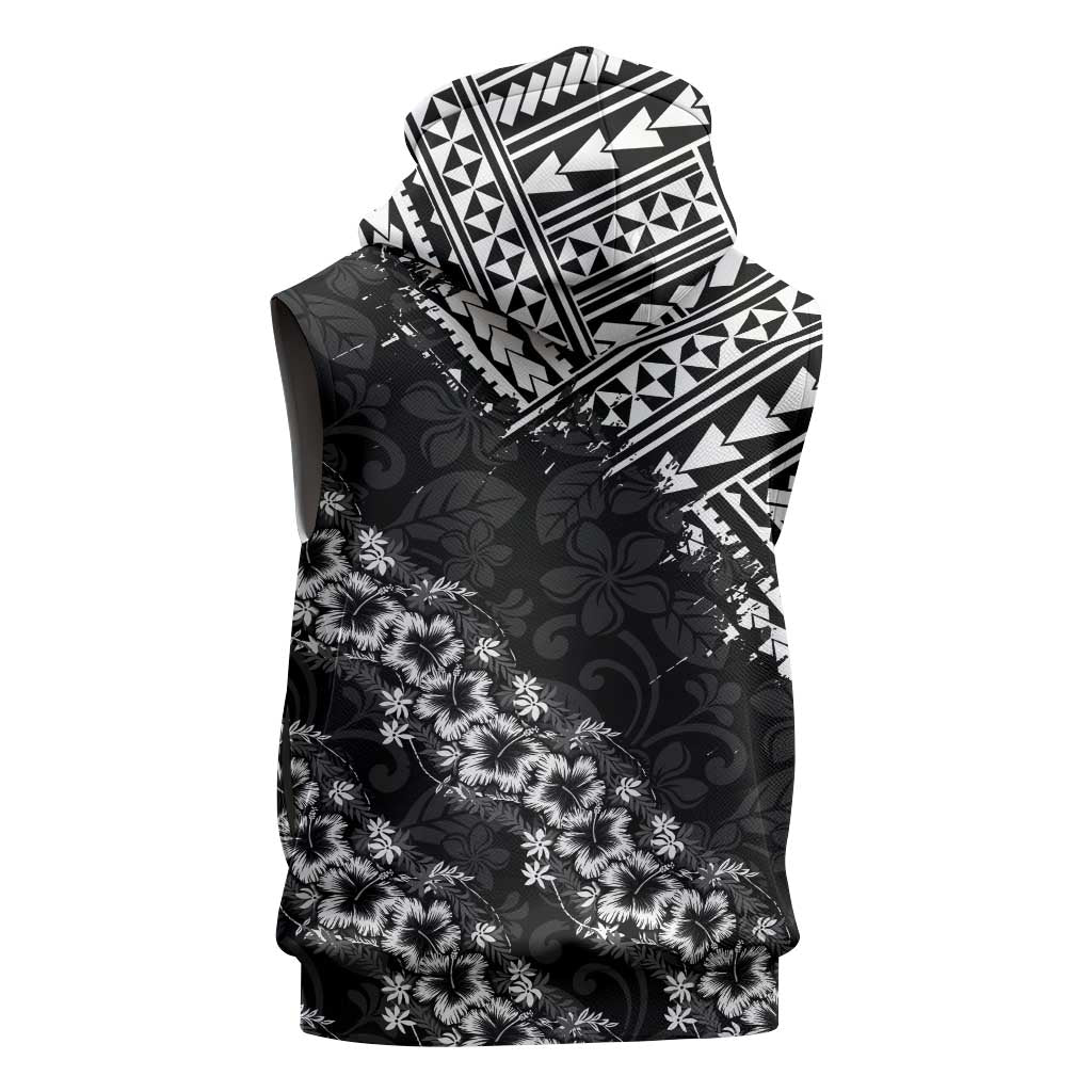 Hawaii Papakolea Born And Raised Sleeveless Zip Hoodie Hawaiian Tribal Pattern LT05 - Polynesian Pride