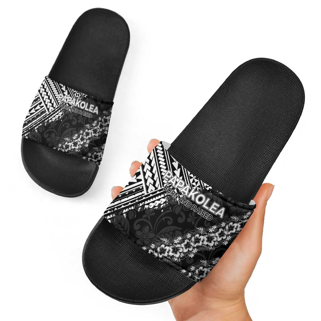 Hawaii Papakolea Born And Raised Slide Sandals Hawaiian Tribal Pattern