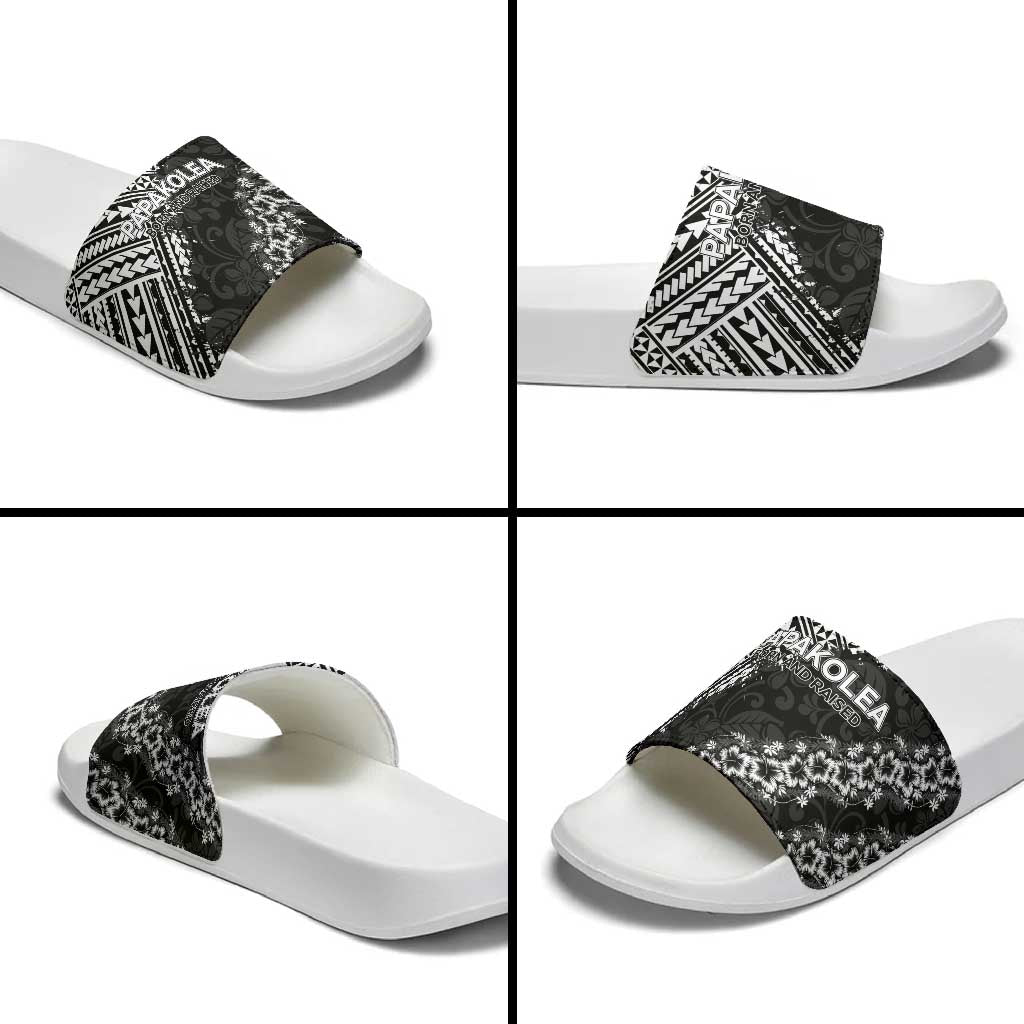 Hawaii Papakolea Born And Raised Slide Sandals Hawaiian Tribal Pattern