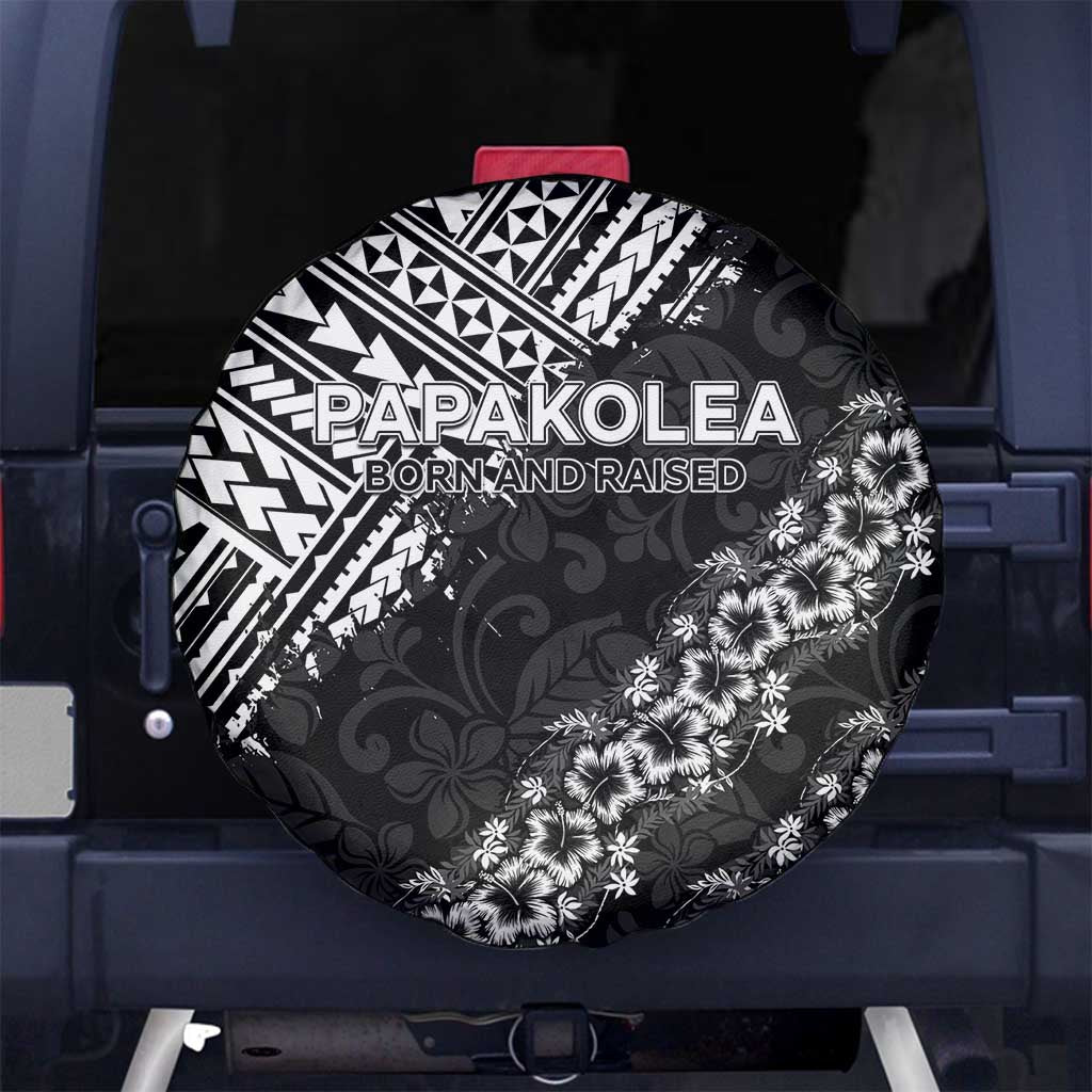 Hawaii Papakolea Born And Raised Spare Tire Cover Hawaiian Tribal Pattern LT05 No hole Black - Polynesian Pride