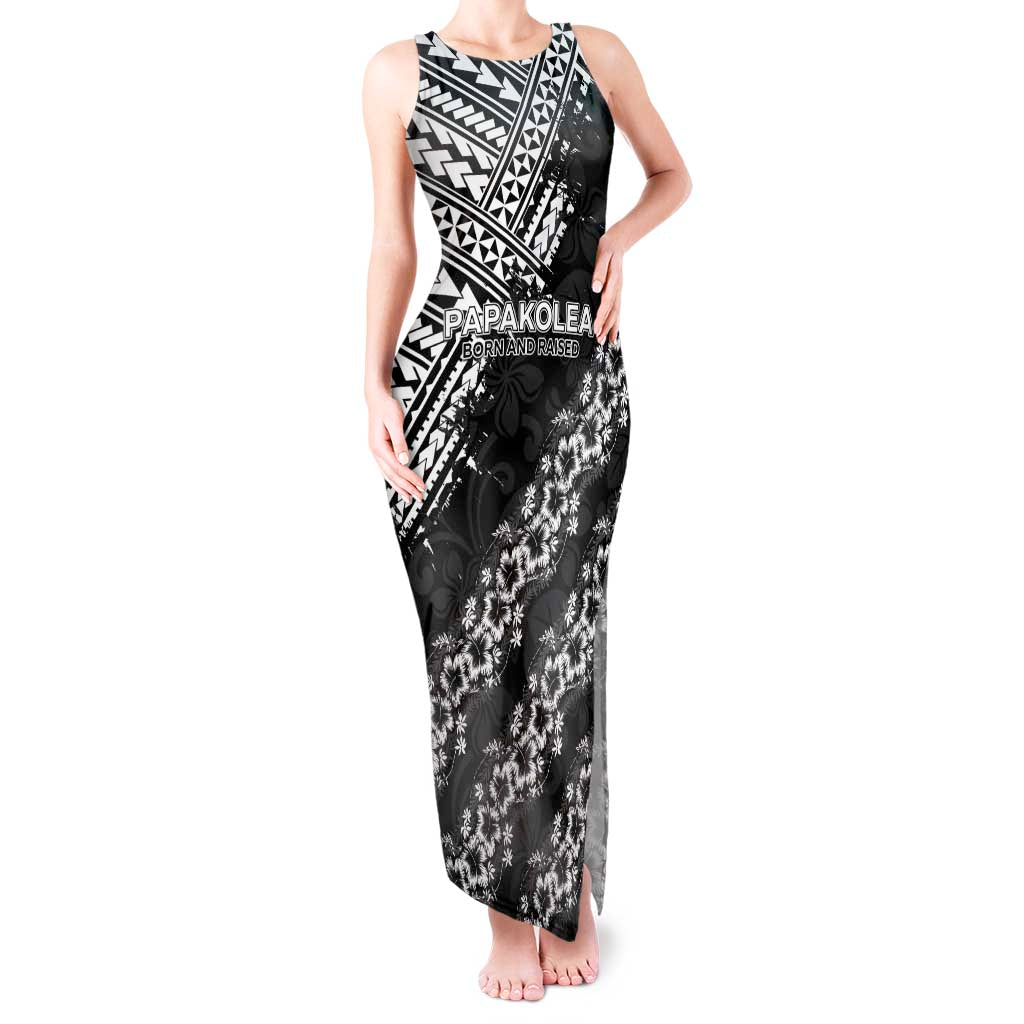 Hawaii Papakolea Born And Raised Tank Maxi Dress Hawaiian Tribal Pattern