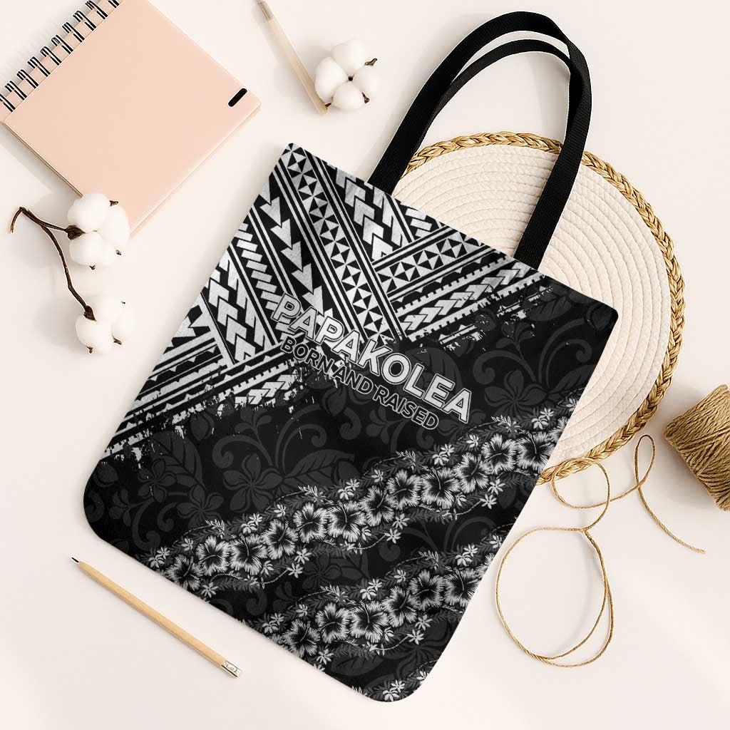 Hawaii Papakolea Born And Raised Tote Bag Hawaiian Tribal Pattern LT05 Black Strap One Size Black - Polynesian Pride