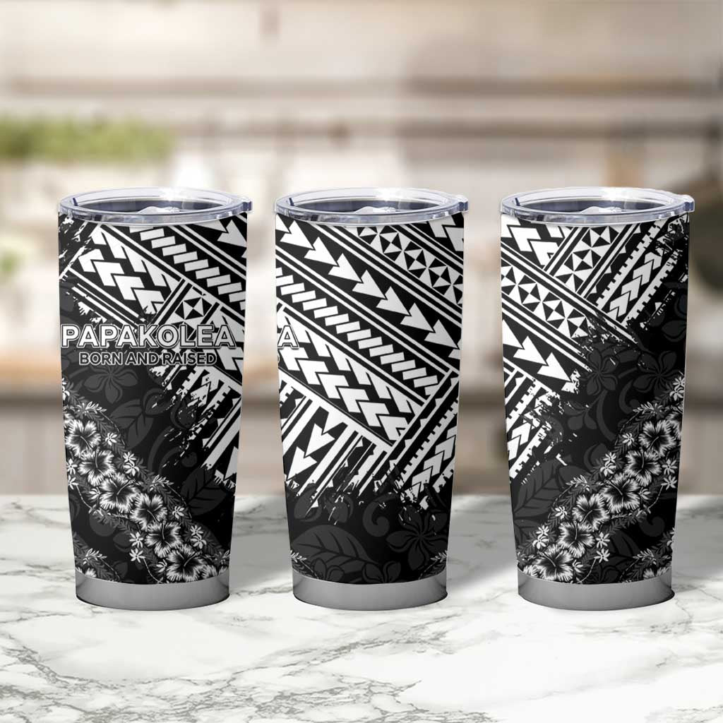 Hawaii Papakolea Born And Raised Tumbler Cup Hawaiian Tribal Pattern LT05 - Polynesian Pride