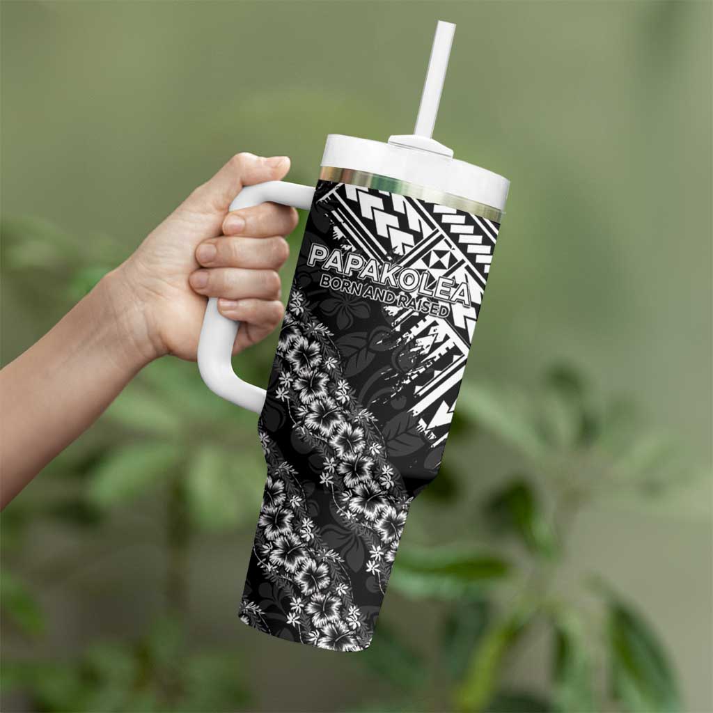 Hawaii Papakolea Born And Raised Tumbler With Handle Hawaiian Tribal Pattern