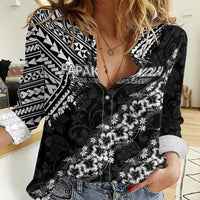 Hawaii Papakolea Born And Raised Women Casual Shirt Hawaiian Tribal Pattern LT05 Female Black - Polynesian Pride
