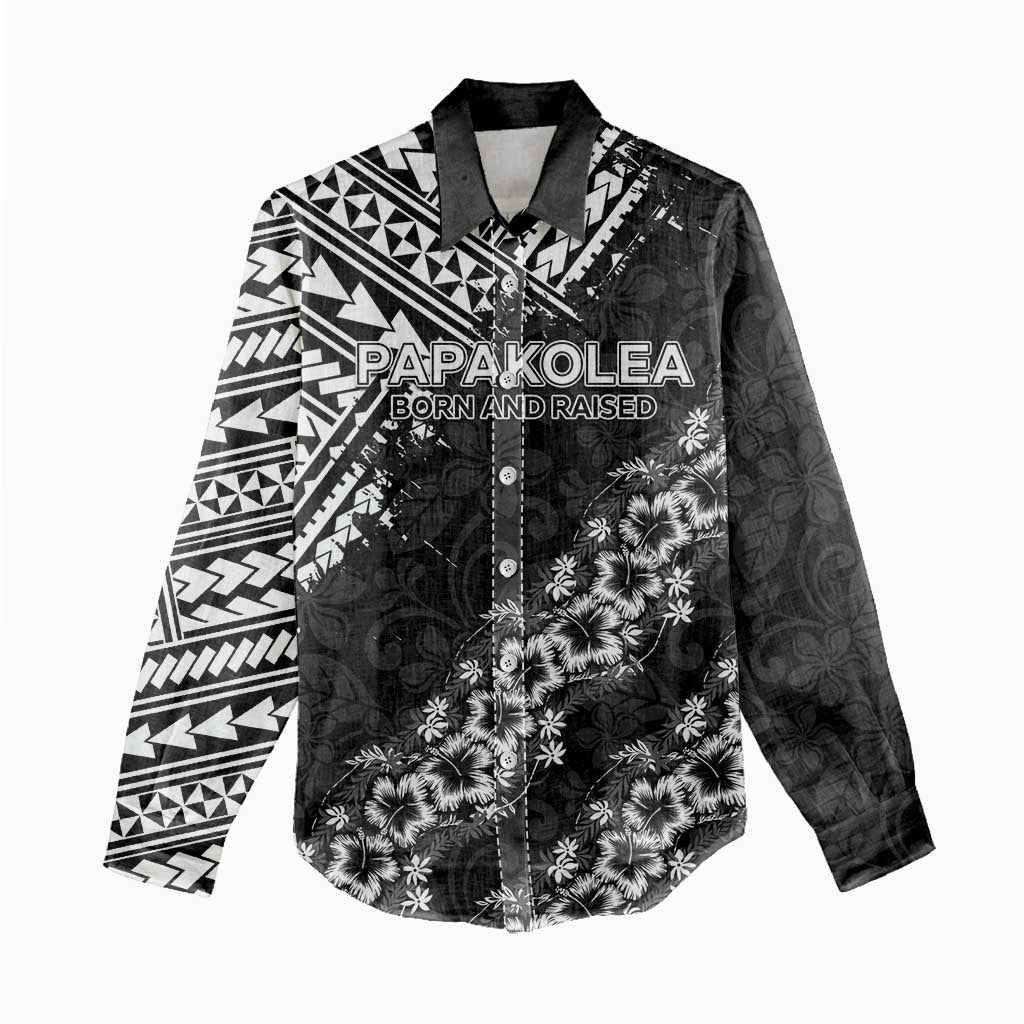 Hawaii Papakolea Born And Raised Women Casual Shirt Hawaiian Tribal Pattern LT05 - Polynesian Pride