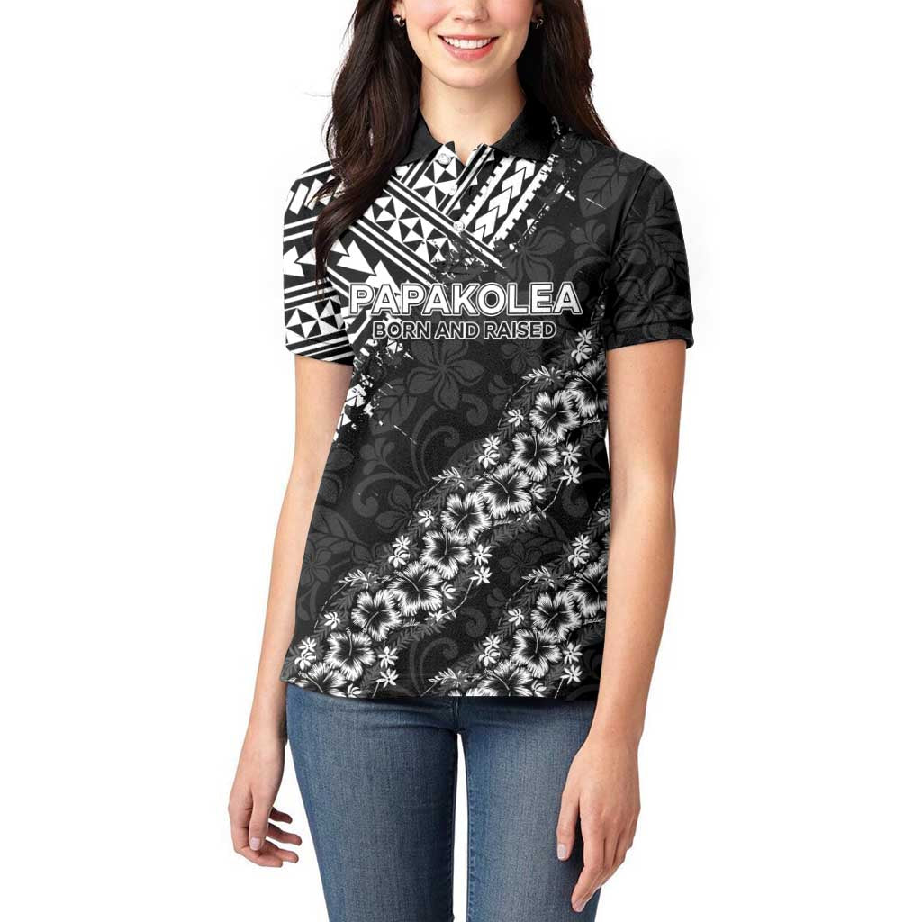 Hawaii Papakolea Born And Raised Women Polo Shirt Hawaiian Tribal Pattern LT05 - Polynesian Pride