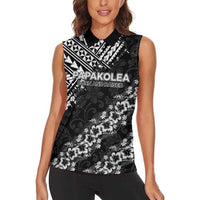 Hawaii Papakolea Born And Raised Women Sleeveless Polo Shirt Hawaiian Tribal Pattern LT05 - Polynesian Pride
