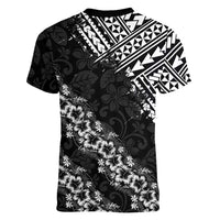 Hawaii Papakolea Born And Raised Women V-Neck T-Shirt Hawaiian Tribal Pattern LT05 - Polynesian Pride