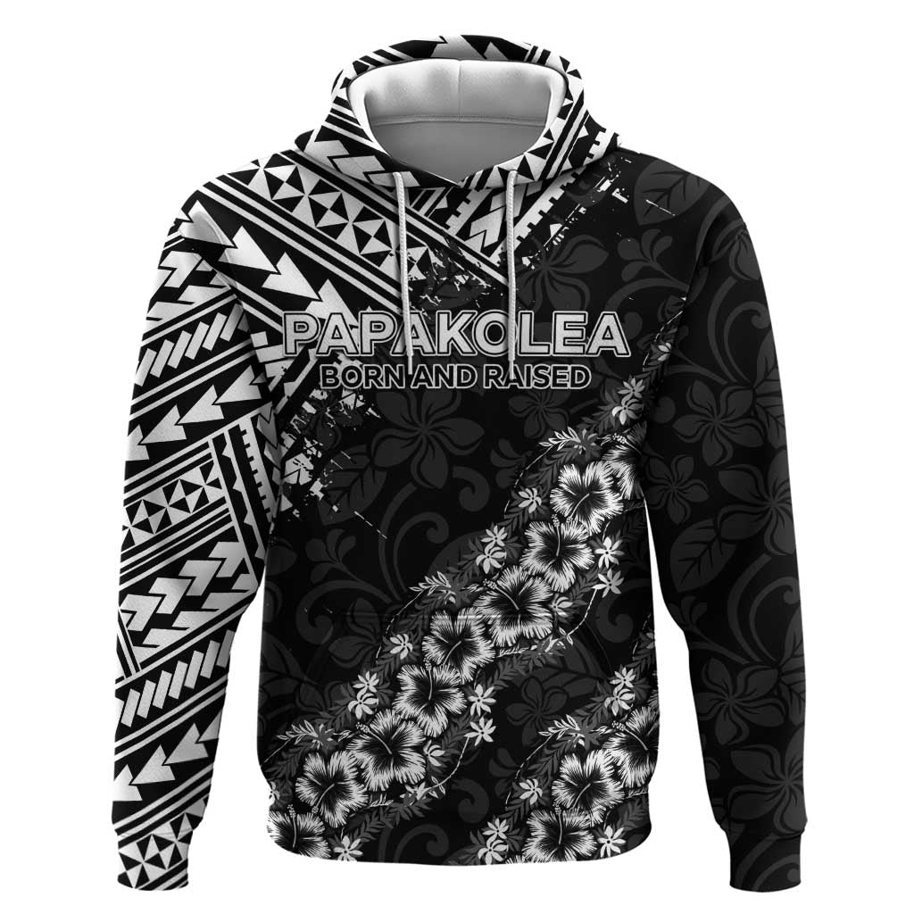 Hawaii Papakolea Born And Raised Zip Hoodie Hawaiian Tribal Pattern LT05 Pullover Hoodie Black - Polynesian Pride