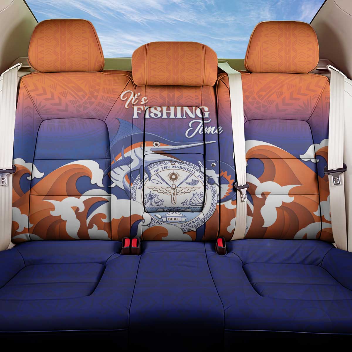Marshall Islands Fishermen's Day Back Car Seat Cover It's Fishing Time