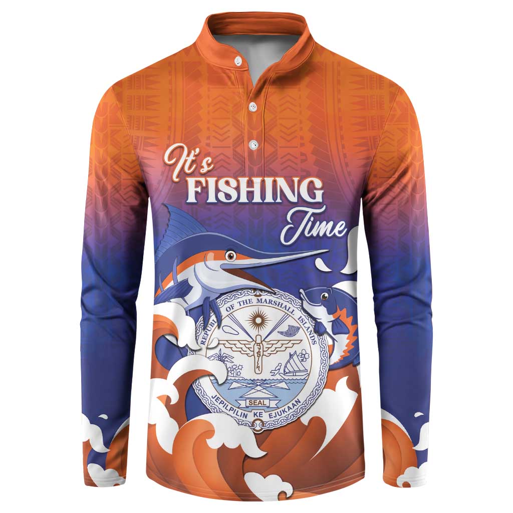 Marshall Islands Fishermen's Day Button Sweatshirt It's Fishing Time