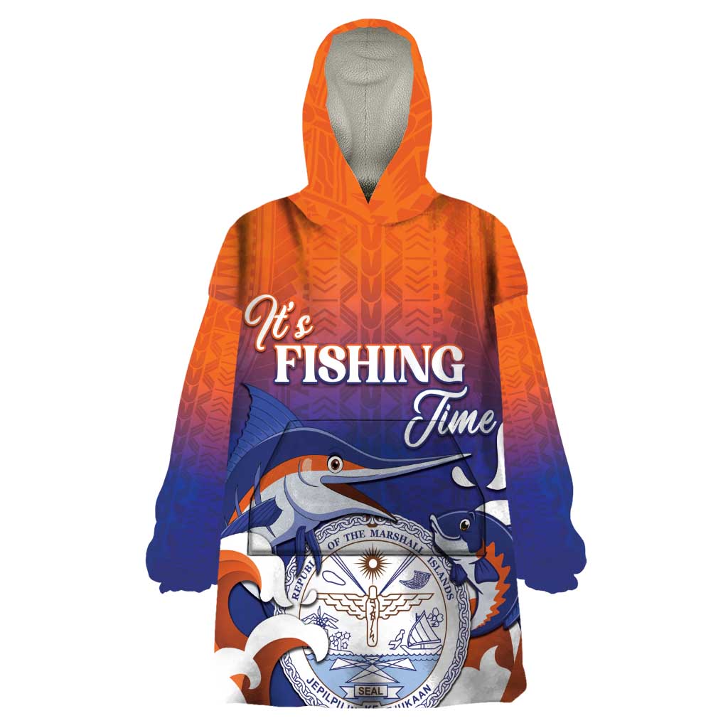 Marshall Islands Fishermen's Day Wearable Blanket Hoodie It's Fishing Time