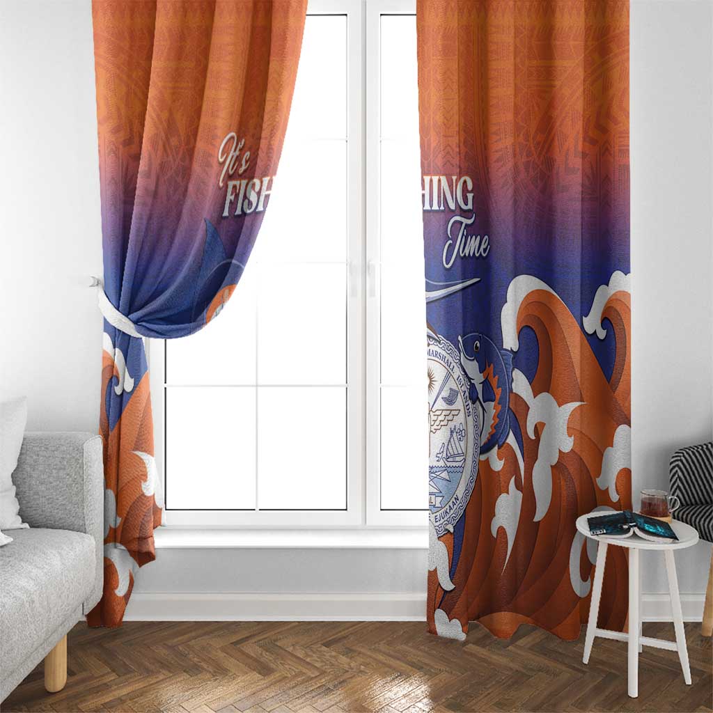 Marshall Islands Fishermen's Day Window Curtain It's Fishing Time