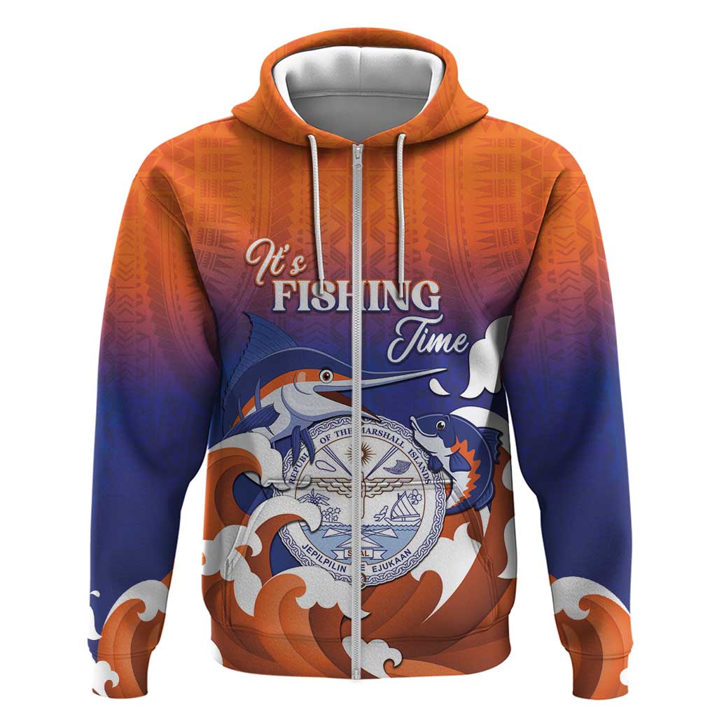 Marshall Islands Fishermen's Day Zip Hoodie It's Fishing Time