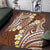 Plumeria With Brown Polynesian Tattoo Pattern Area Rug