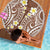 Plumeria With Brown Polynesian Tattoo Pattern Beach Blanket