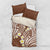 Plumeria With Brown Polynesian Tattoo Pattern Bedding Set