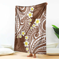 Plumeria With Brown Polynesian Tattoo Pattern Blanket LT05 - Polynesian Pride