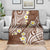 Plumeria With Brown Polynesian Tattoo Pattern Blanket