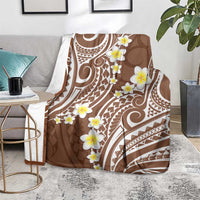 Plumeria With Brown Polynesian Tattoo Pattern Blanket LT05 - Polynesian Pride